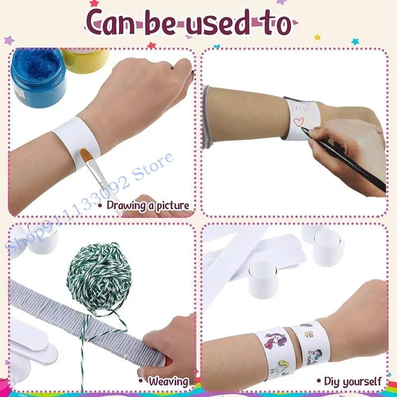 Фото H9ED 30PEECES/SET WHITE DIY BRACELETS BRACELETS BANDS BEDY PARTER BRACTE PAIN PAT RING BRACELES №3