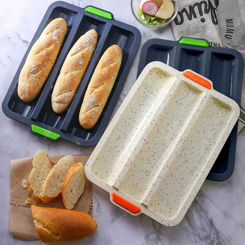 

Silicone Stencil French Bread Baking Pan Soft Non-Stick Bun Bread Loaf Tray French Bread Baking Pan Soft Non-Stick about 210ml