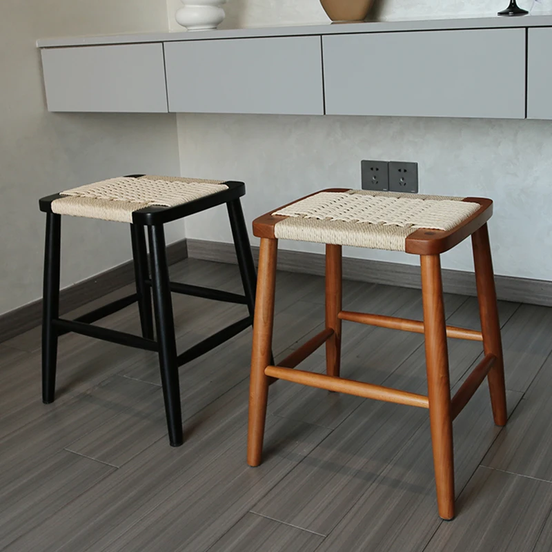 Деревянные плетеные стулья табурет обеденный стол стул для хранения банкетная