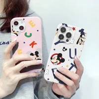 bandai funny mickey mouse goffy dog phone case for iphone 13 12 11 pro max mini xs xr x 8 7 plus pink white cover