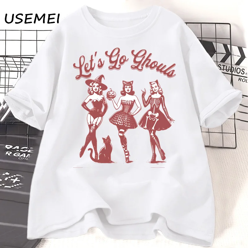 Женская хлопковая футболка с коротким рукавом в стиле ретро