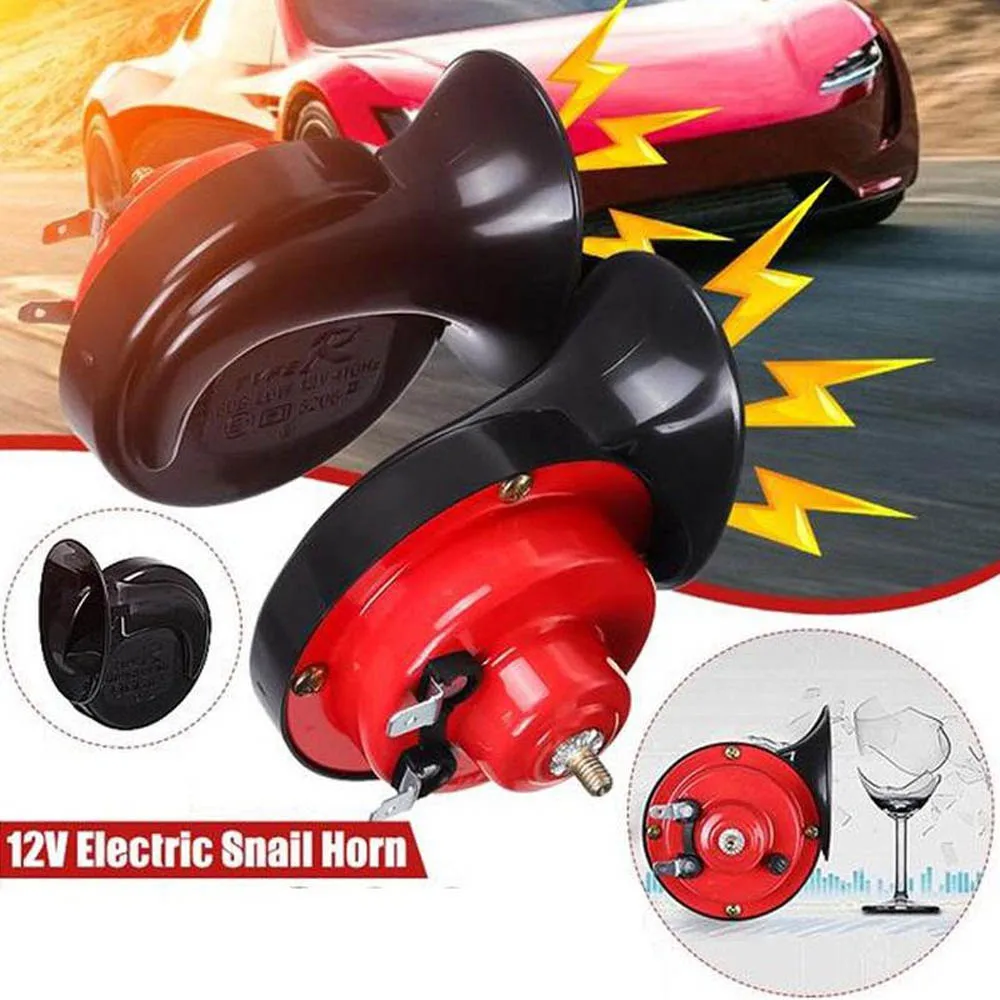 

Brand New 12V 300dB Car Horn Snail Electric Air Trumpet Super Loud Air Horn Compressor With Mounting Kits