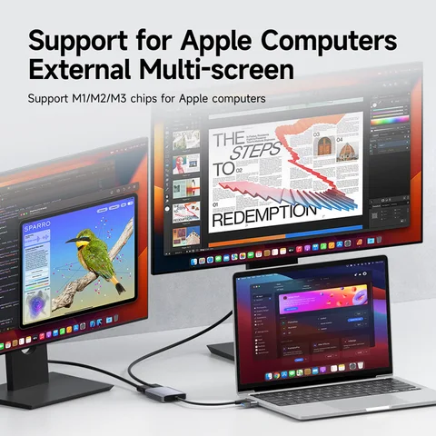 Hagibis Адаптер USB-A/C на HDMI для двух мониторов