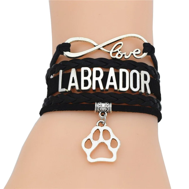 Кожаные браслеты ручной работы в античном стиле для собак Infinity Love Shih Tzu щенков и