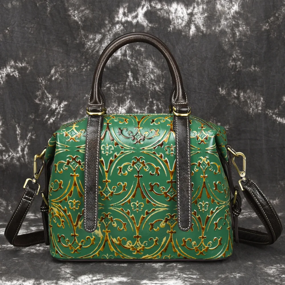 

High Quality Natural PU Women Handbag Messenger Shoulder Bag Retro Trend Femal Ladies Genuine Leather Handle Tote Bag Pillow Bag