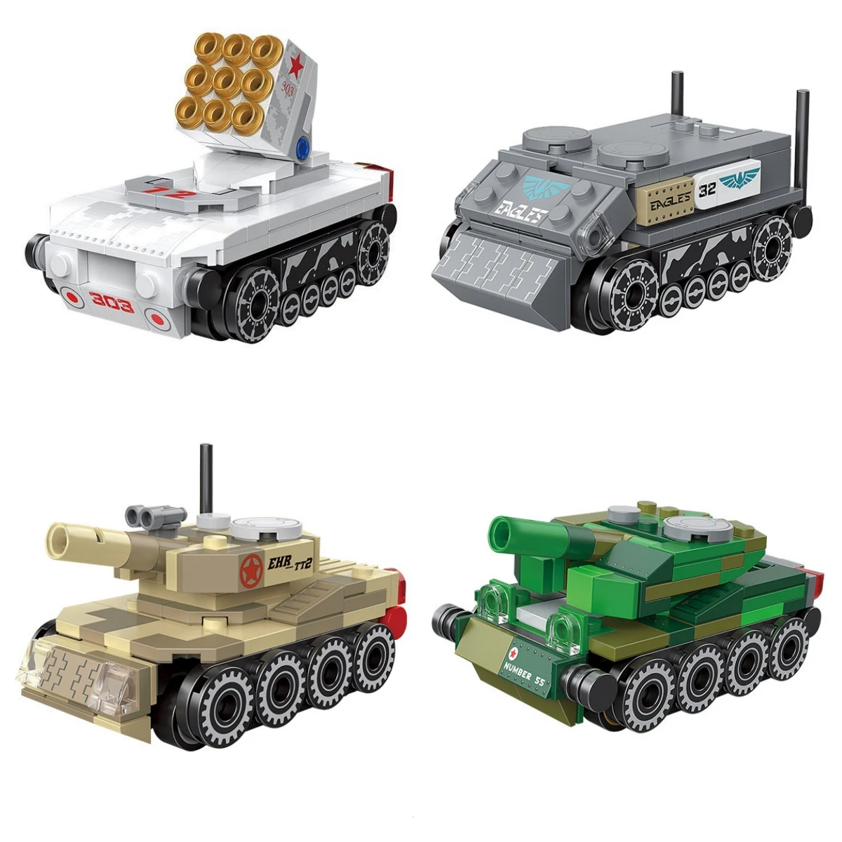 

4pcs/set Decool mini Blocks Kids Building Toys Tank Model Puzzle Boys DIY Bricks Holiday Gift Home Decor 22071 22072 22073 22074