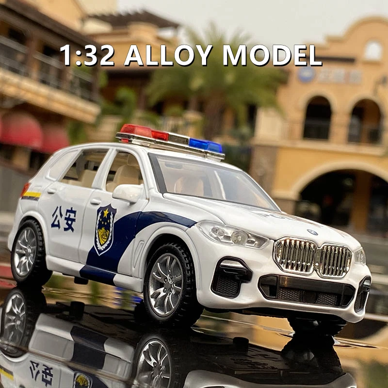 

1:32 BMW X5 SUV Alloy Car Model Diecast Metal Toy Police Vehicles Car Model Simulation Sound and Light Collection Kids Toy Gift