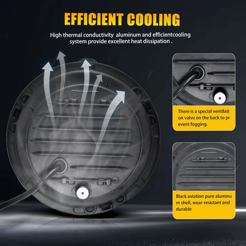 Пара светодиодных фар высокая 7-дюймовая светодиодная фара DRL Halo круглая для Jeep