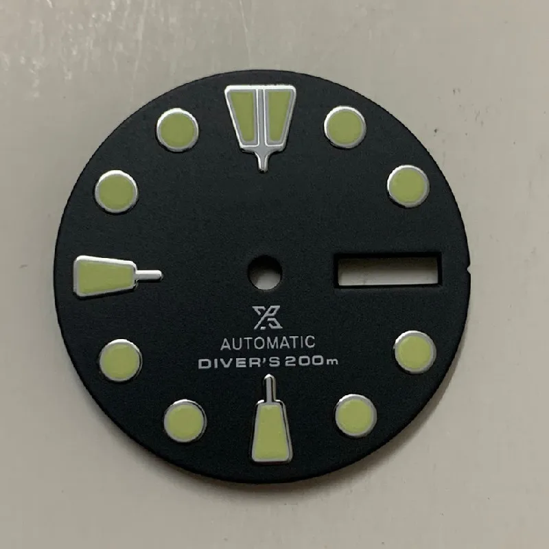 Watch accessories dial black wave retro nail C3 green luminous SKX007/009 turtle men's watch modification for NH35/36 movement