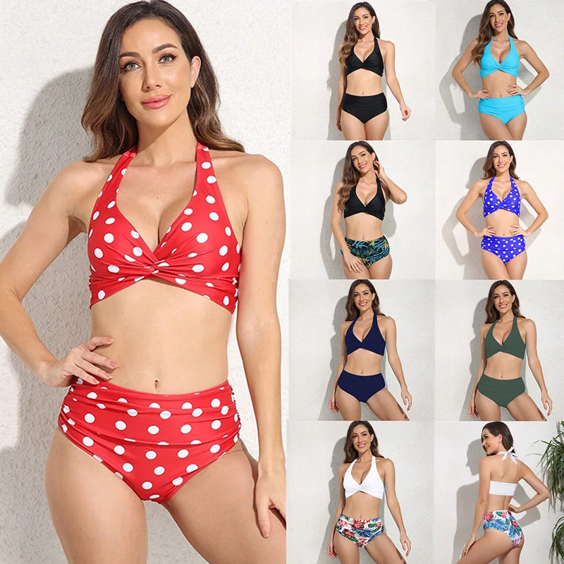 

Sexy Women Swimsuit Swimwear Female Bandeau Brazilian Bikini Set 2022 New Beach Bathing Suits High Waist Two Pieces Bikini Sets