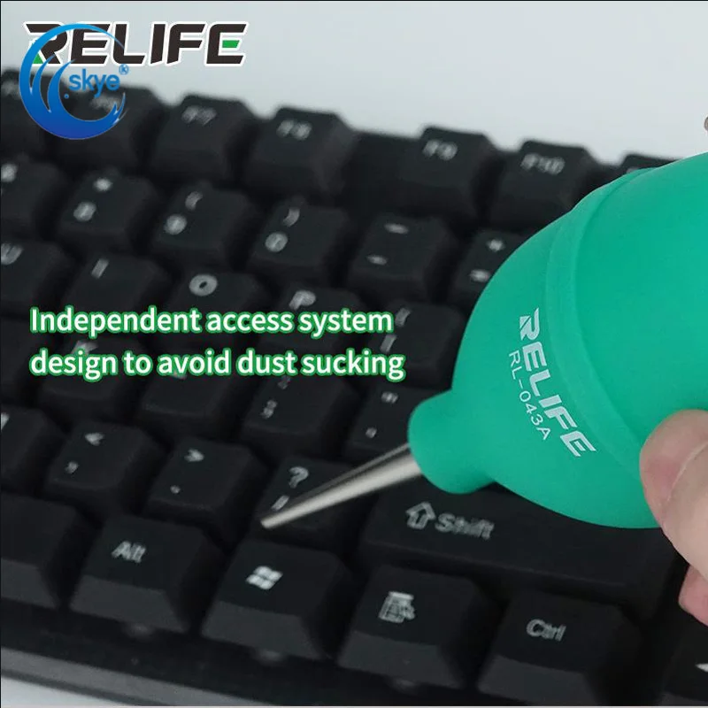 

RELIFE RL-043A Phone Repair Dust Cleaner Metal Design Blowing Dust Ball 2 In 1 for PCB PC Keyboard Camera Lens Dust Removing