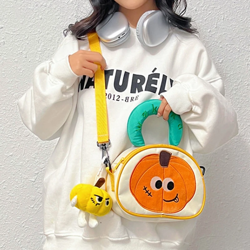 

Симпатичные Мультяшные сумки в форме тыквы, женская сумка через плечо с вышивкой, модная сумка через плечо, сумка-мессенджер