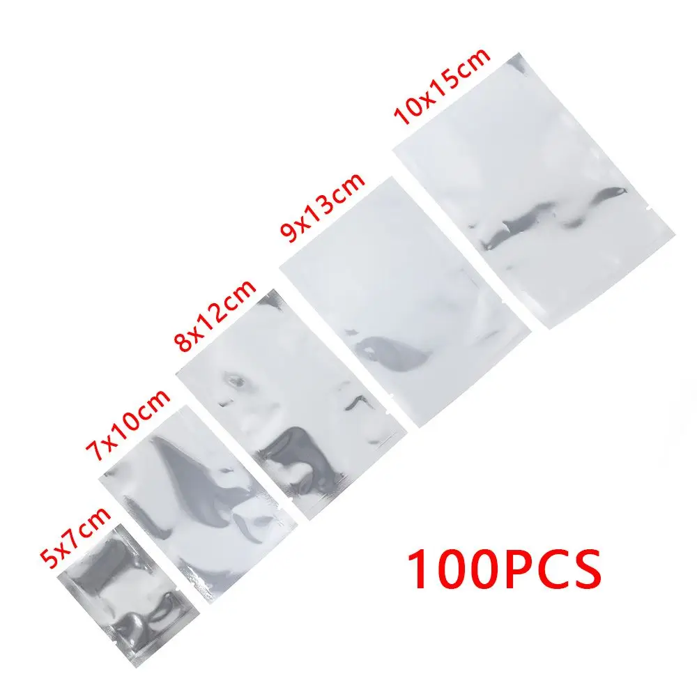 100PCS Heat Seal Aluminium Foil Bags Vacuum Sealer Pouches Food Grade Storage Bag Kitchen Supplies images - 6