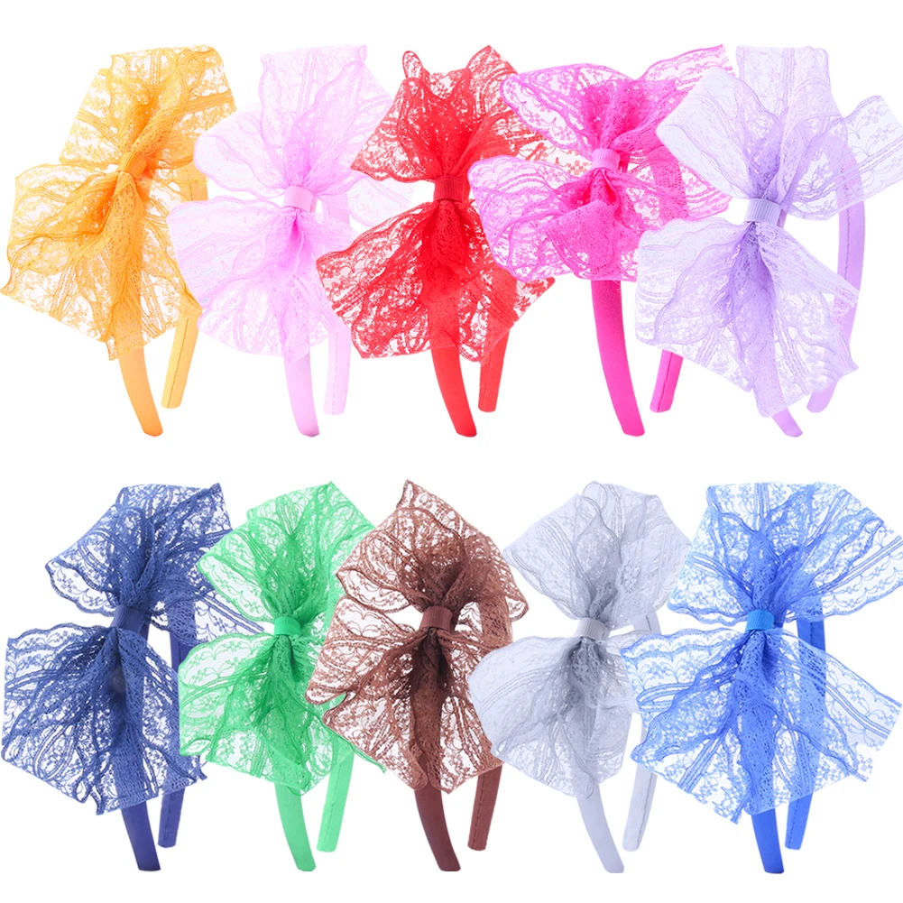 

Candygirl Cute Hairband For Girls Fashion Bow Hair Hoop Solid Color Mesh Headband Hair Ornament Accessories Child Kids Headwear