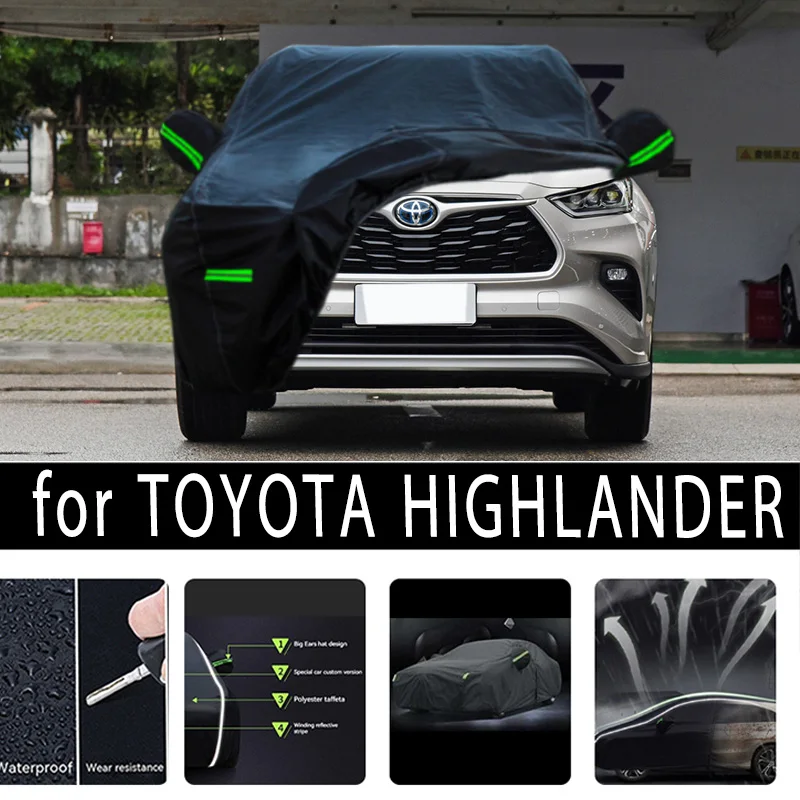 

Наружная защита для TOYOTA HIGHLANDER, полные автомобильные Чехлы, снежный чехол, Солнцезащитный водонепроницаемый пыленепроницаемый внешний автомобильный аксессуар