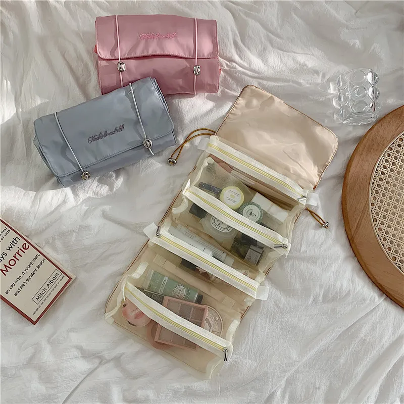 Вместительная женская Ретро сумка для хранения косметики конфетных цветов