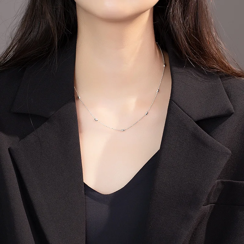 

925 Sterling Silver Choker Glamorous Choker Shiny And Delicate Collarbone Chain Birthday Party Gift Fashion Accessory For Women