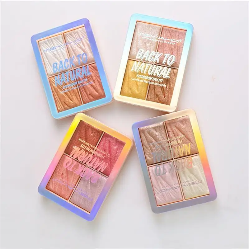 

4 Colors Highlighter Powder Glitter Palette Long Lasting Makeup Eyes Brighten Contour Three Dimensional Fine Glitter Cosmetics