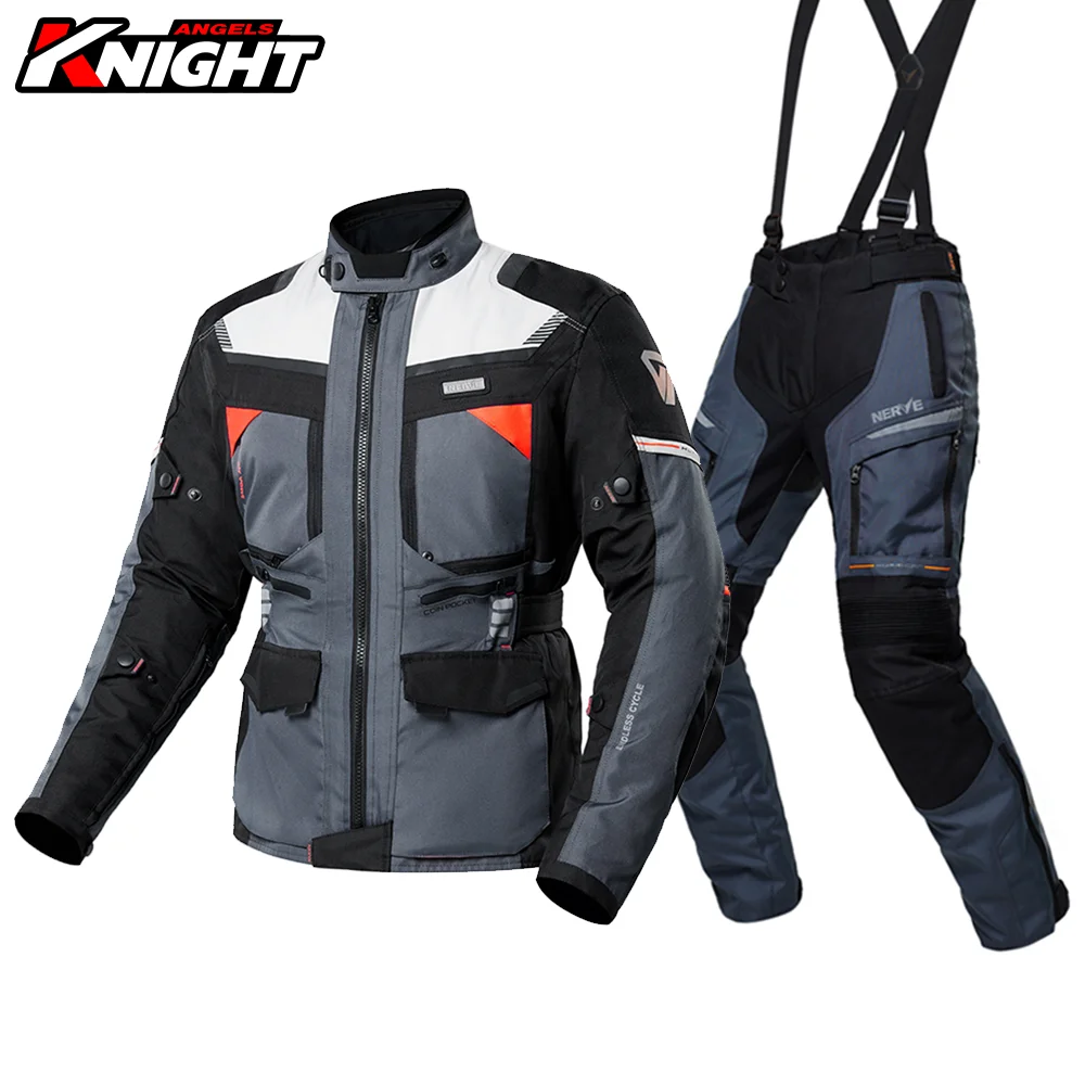 

NERVE Motorcycle Jacket Men Windproof Motocross Jacket Anti-fall Waterproof+Cold-proof Liner Motorcycle Rally Suit Four Seasons