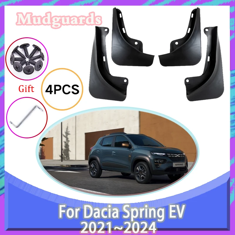 

For Dacia Spring EV Electric 2021 2022 2023 2024 Car Mudguards Flaps Mudflap Splash Guard Wheel Fender Exterior Auto Accessories