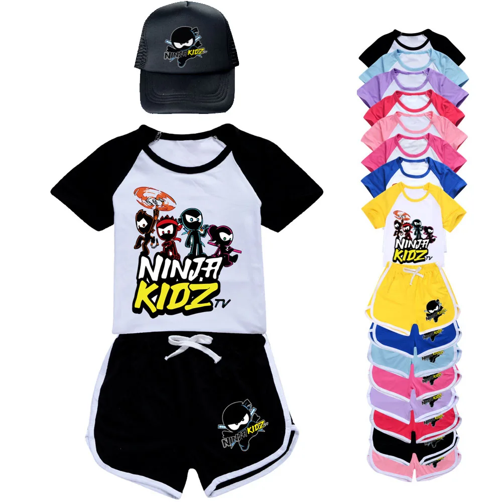 

Ninja Kidz B Kids Clothes Cotton Sport Tracksuits T-shirts Sweatshirt Suit Cartoon Pattern Set Teenager Baby Boys Girls Clothing