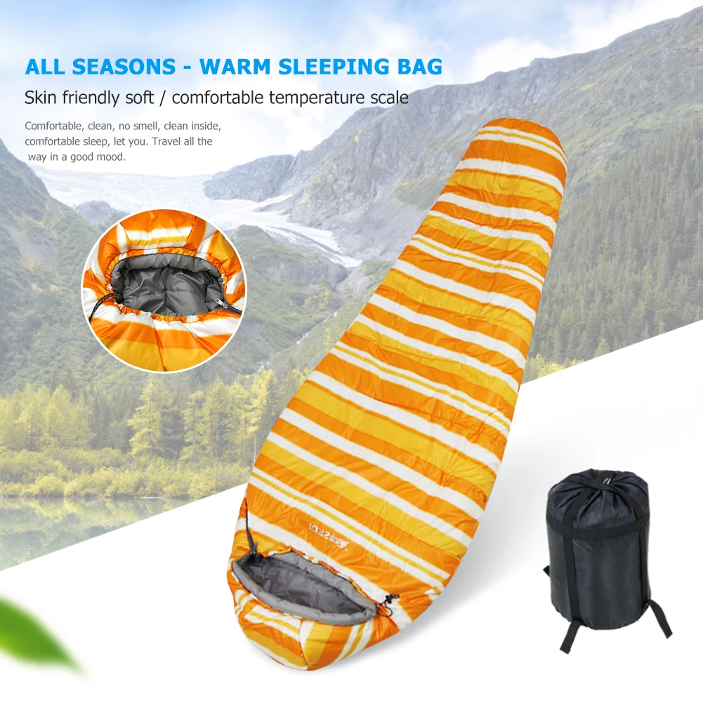 

Outdoor Camping Sleeping Bag Windproof 4 Season Warm Nummy Sleeping Pouch for Backpacking Travel Hiking Camp Tents Supplies