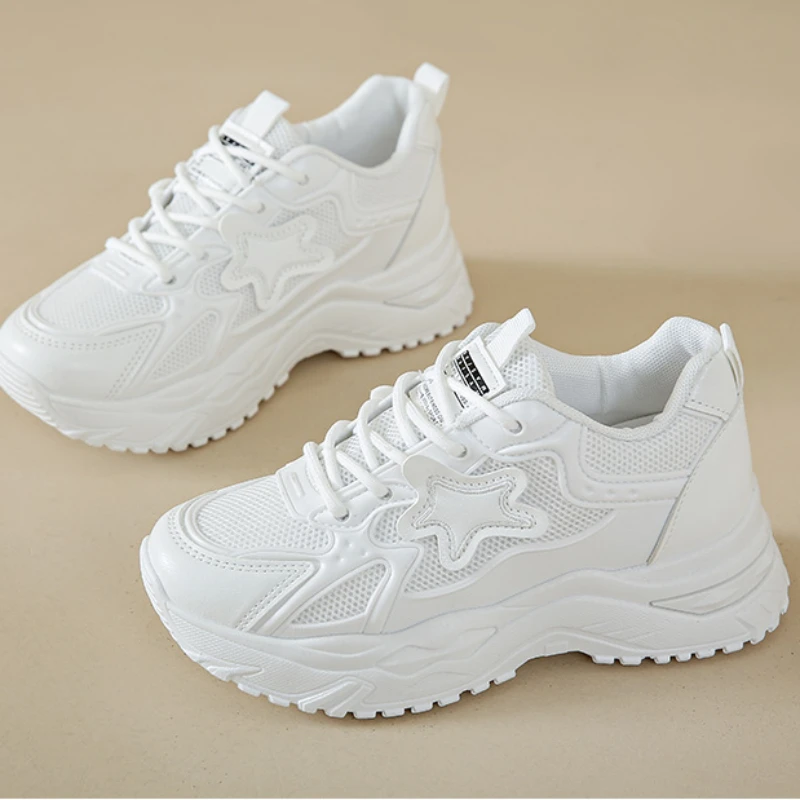 Женские сетчатые Туфли с круглым носком летние дышащие удобные спортивные туфли