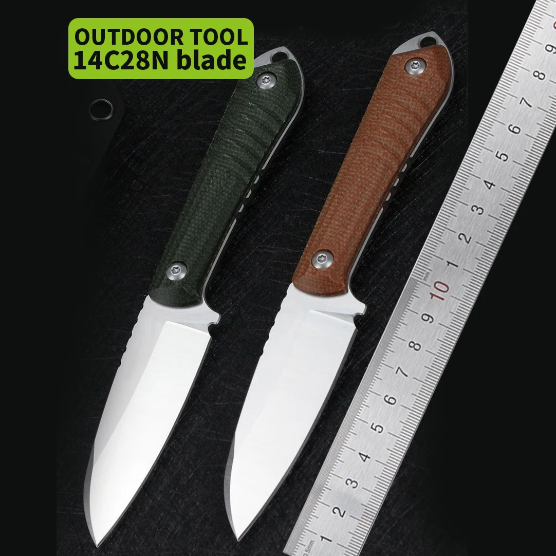 

FREETIGER NEW Fixed Blade Knife with K Sheath 14C28N Steel Micarta Handle Outdoor Hunting Camping Bushcraft Straight Knife