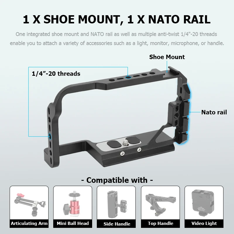 Клетка для камеры CAMVATE Sony a7C/a7CII/a7CR со встроенным основанием типа Arca