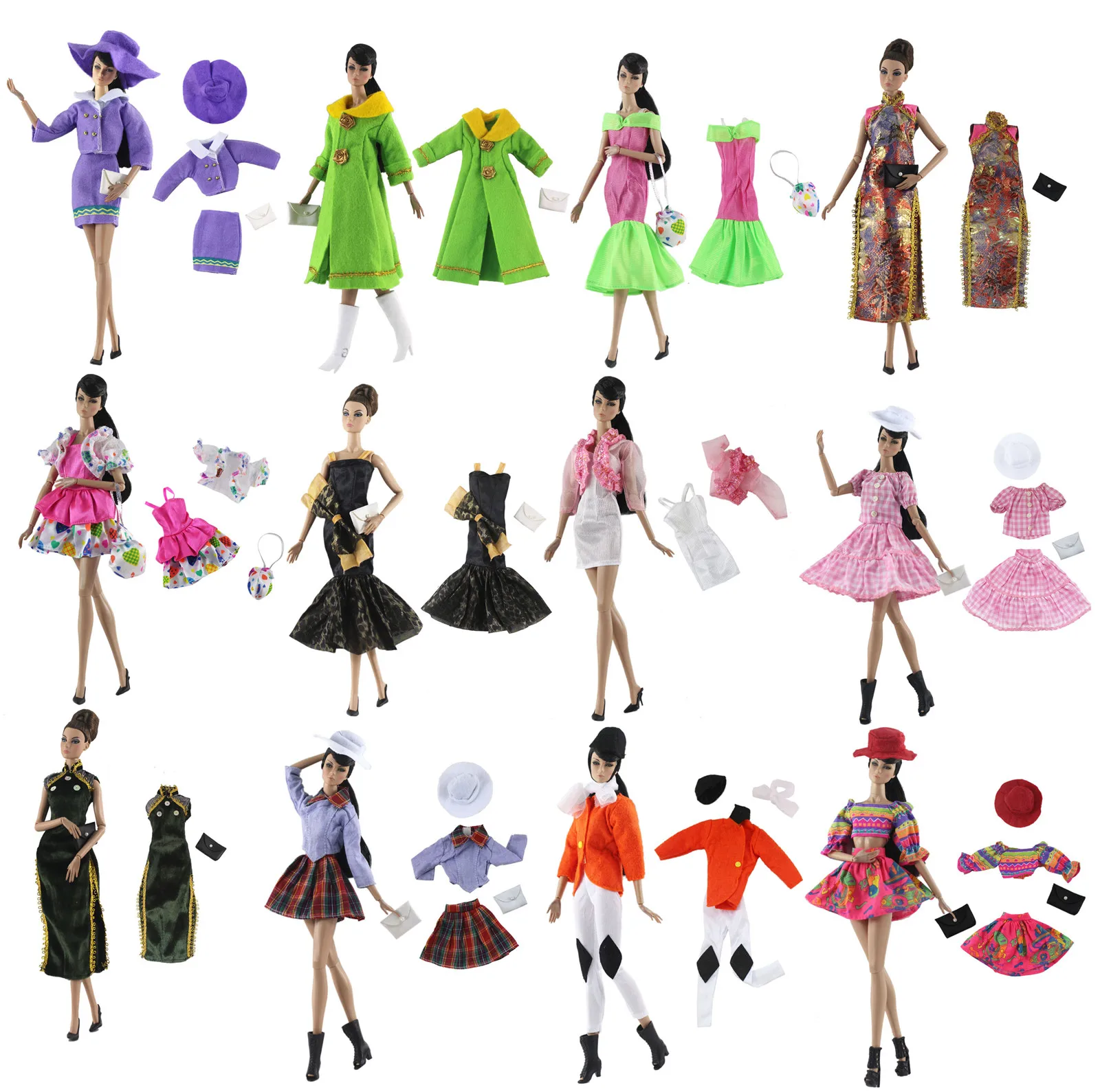 1 Set Doll Clothes 1:6 Scale Dress Outfit for 11.5 inch 30cm Doll Many Style for Choice Gifts for girls doll accessories #01