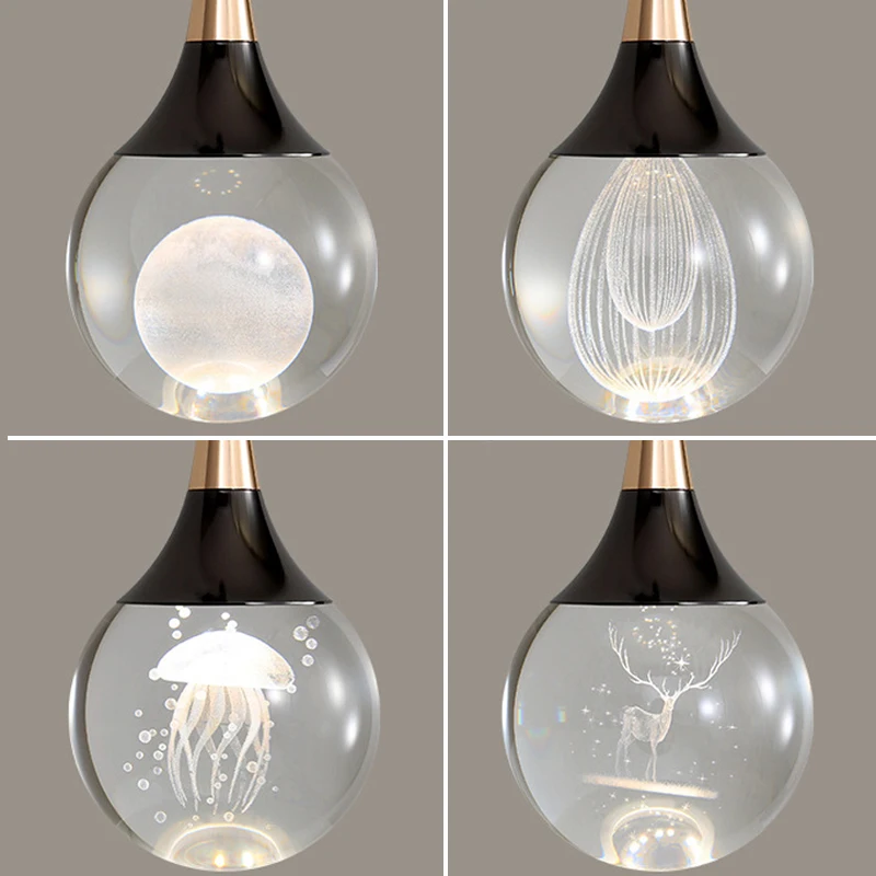 Современное искусственное настенное освещение прозрачный хрустальный шар с 3D