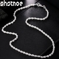 925 sterling silver 4mm twisted rope1618202224 inch chain necklace for man women engagement wedding fashion charm jewelry