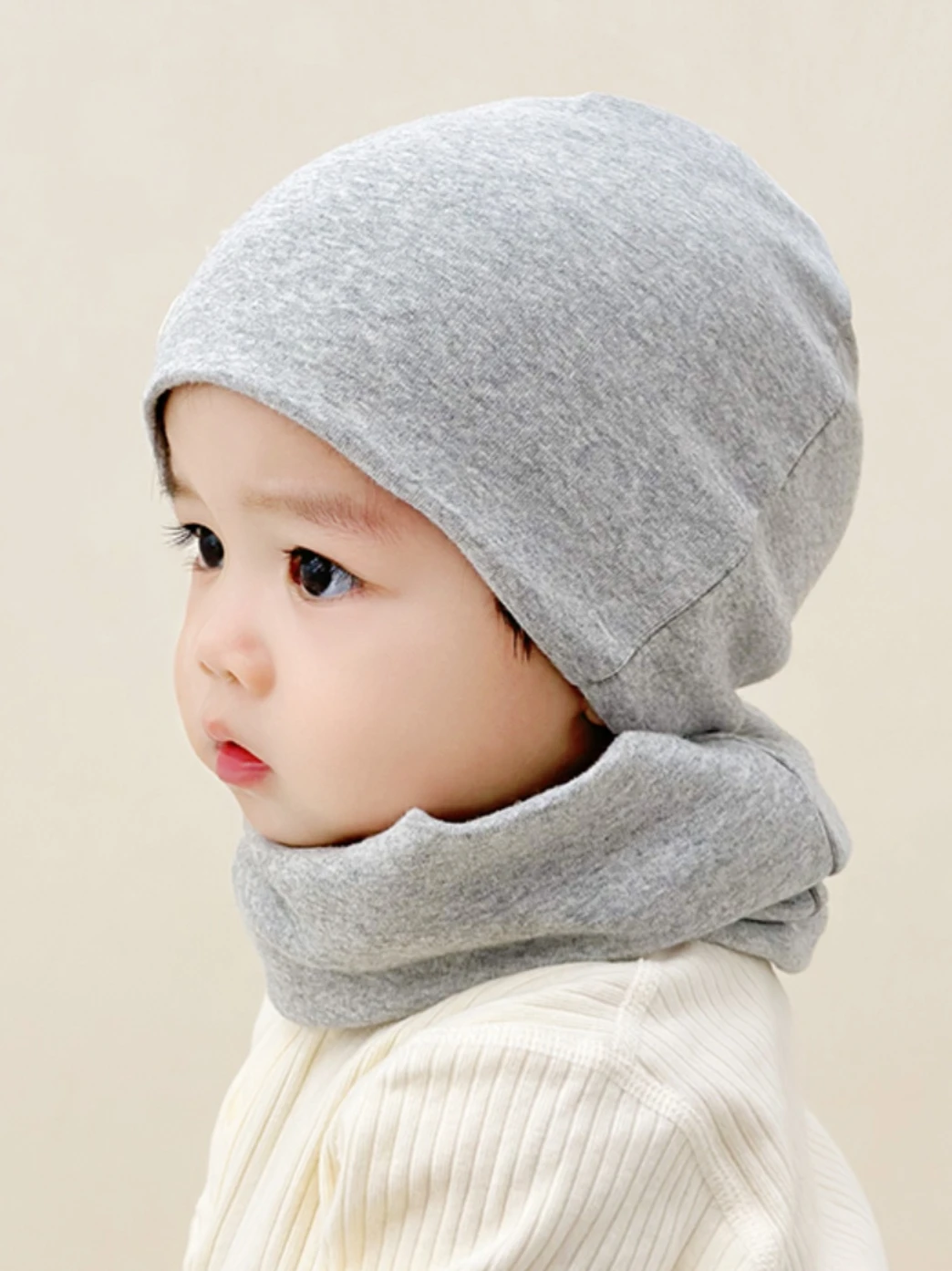 Children's Cotton Pullover Hat Boys and Girls Bag Head Autumn Winter Windproof Double-layer Cap Baby Bandana Handsome...