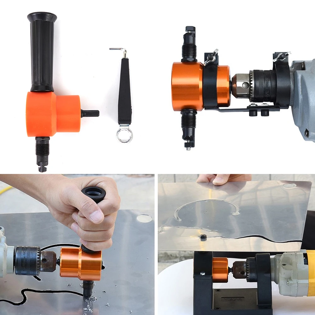 

Double Head Metal Sheet Cutting Saw Knife Cutter Nibbler Metal Cutter Power Adjustable Drill Attachment