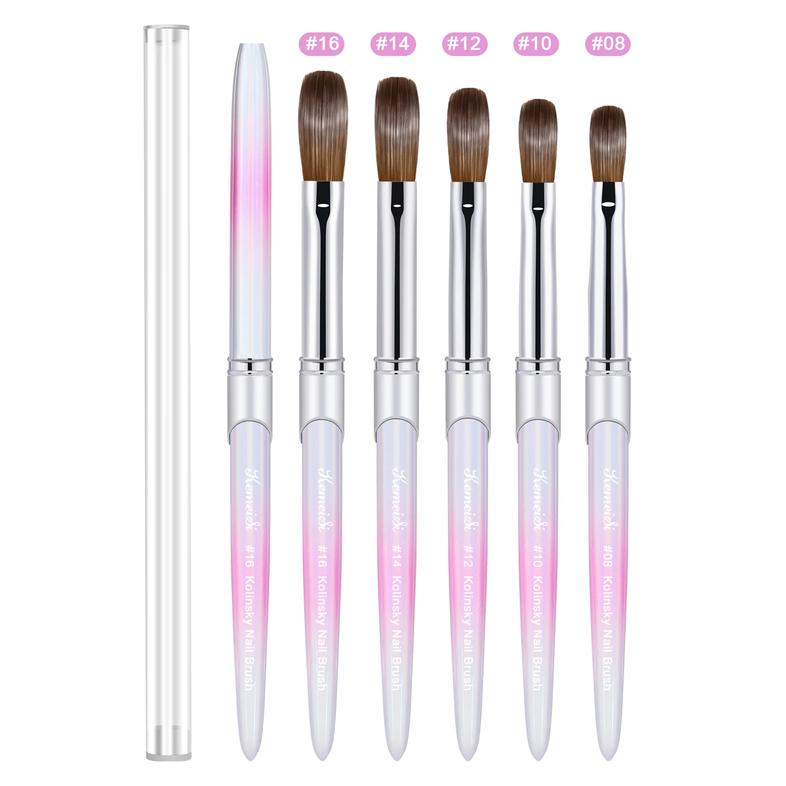 Kolinsky Sable Акриловая Кисть Для Ногтей УФ-гель Упаковки Ручная Резьба Жидкая Пудра DIY