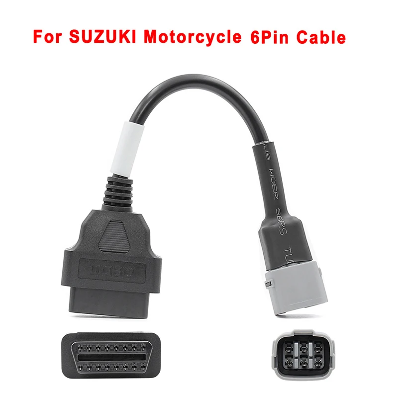 

For Suzuki Plug Cable Diagnostic Cable 6-pin To OBD2 16-pin Adapter OBD Engine Troubleshooting Test Adapter Plug