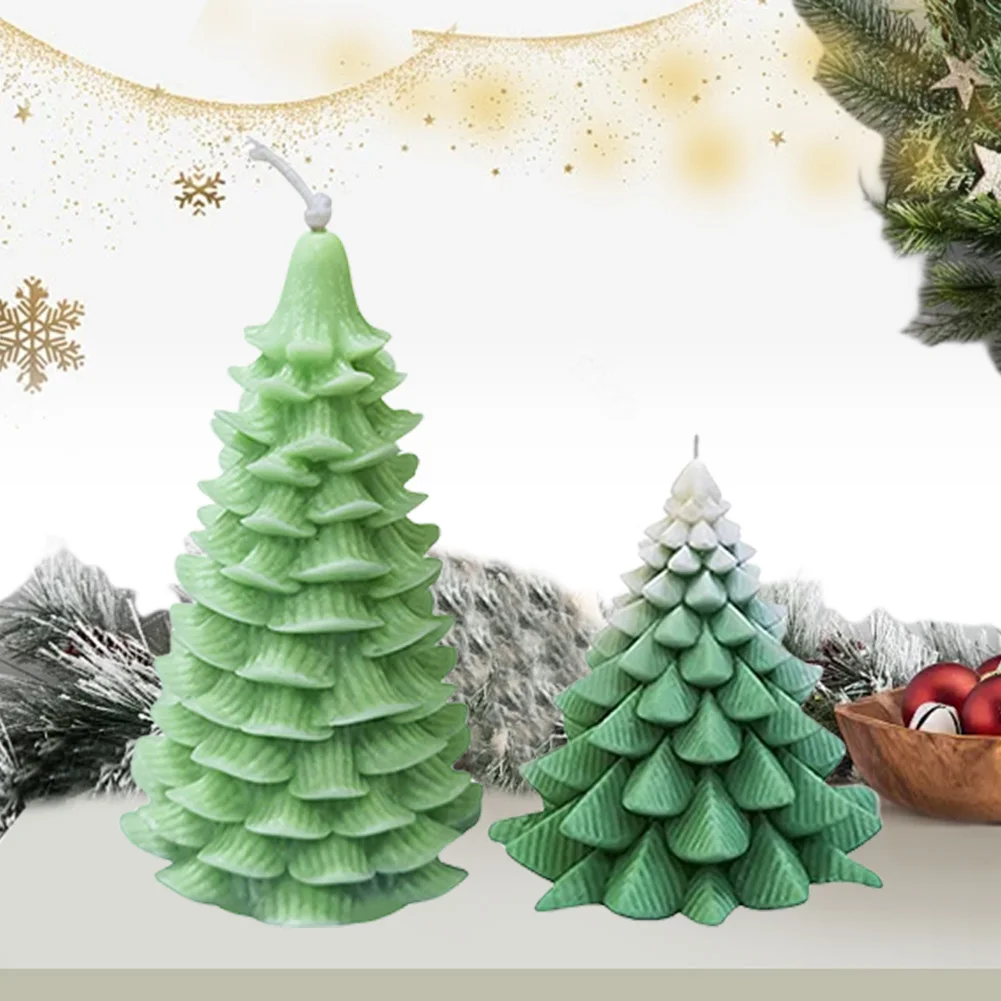 Упаковка из 2 3D силиконовых форм для рождественской елки DIY формы свечей