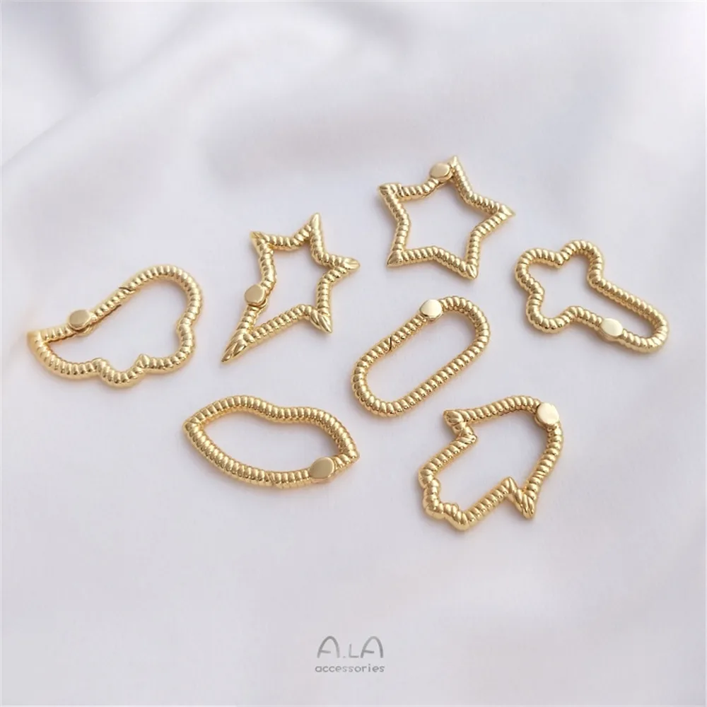 

14K Gold Filled Plated Geometric star heart lightning bolt spring link DIY chain Chain link pendant
