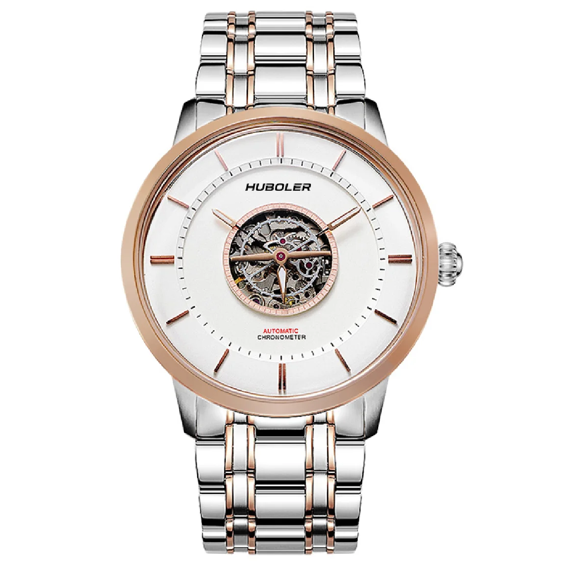 

HANBORO Men Watch Luxury Automatic Watches Waterproof Fashion Mechanical Wristwatch Double Hollow Dial business Reloj Hombre