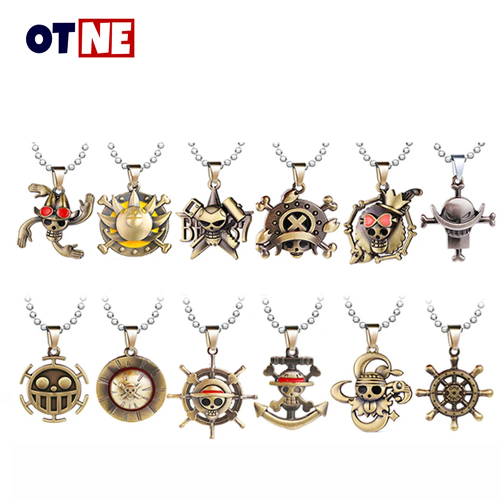 

Luffy Zoro Ace One Piece Necklace Women Jewelry Cartoon Metal Pendant Skull Hat Friendship Men Women Jewelry Accessories Gift
