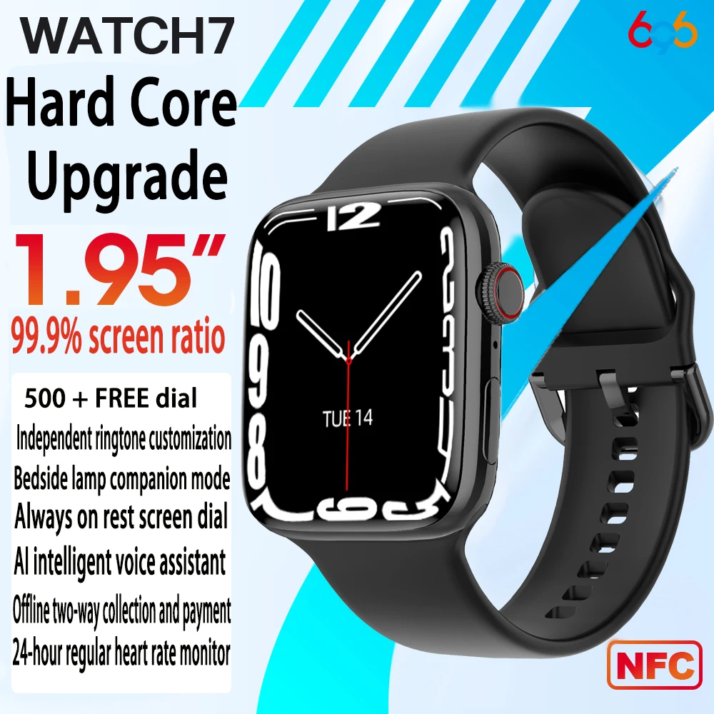 

W58 1.95 inch Smartwatch Blue Tooth Call Siri Custom Dial NFC Men Women Smartwatch IWO PK DT7 Max W27 Pro Smart Watch Series 7