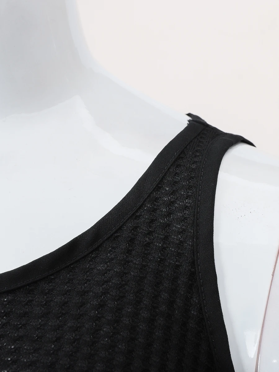 Finjani Solid Color Tank Tops Plus Size Loose Bat Shaped Vest Polyester Women Cami Top
