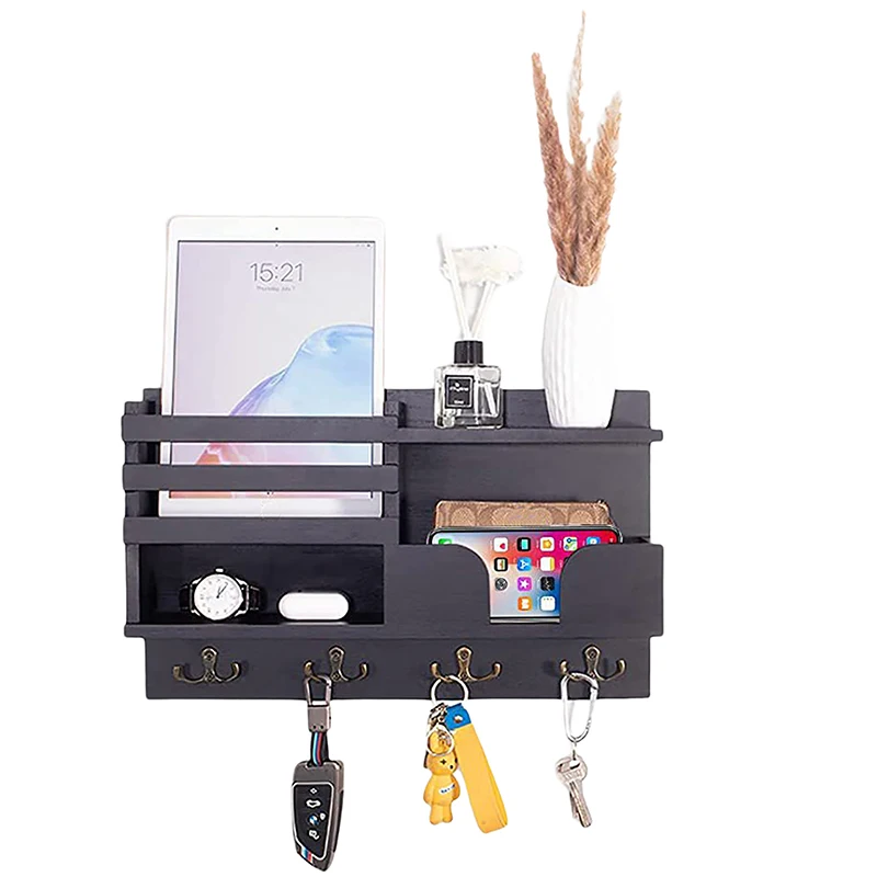 Настенный держатель для ключей с полкой