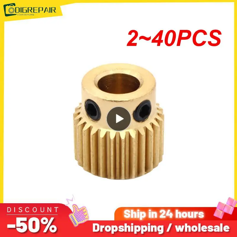 

2~40PCS Mk7 MK8 Extrusion Gear 26 40 Tooth Teeth Brass Drive Gear Feeding Gear Wheel for Anet A8 Ender3 Cr10 3D Printer Extruder