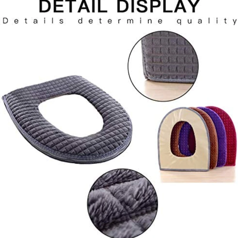 

Bathroom Soft Toilet Seat Cover Pad -Toilet Mat Washable Toilet Seat Cover Bathroom Filling Thickened Seat Pads Decor