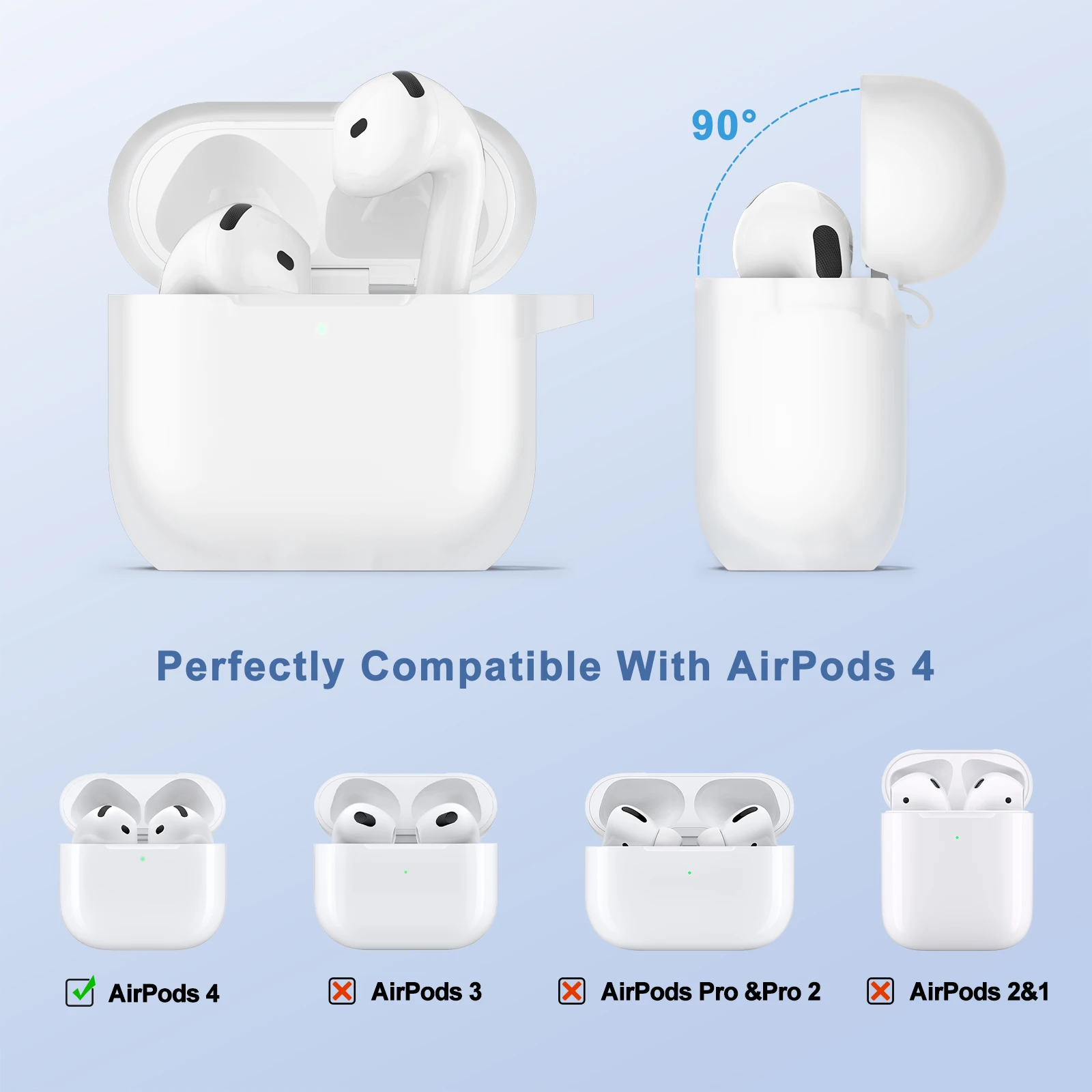Фото Силиконовые чехлы для Apple Airpods 4 с комплектом очистителя, чехол для беспроводной Bluetooth-гарнитуры для Air Pods 4, защитный чехол для наушников №2
