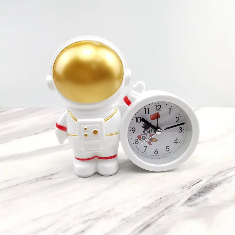 

Creative Alarm Clock Cartoon for Children Student Clock Astronaut Desktop Pointer Alarm Clock Cute Spaceman Seconds Electronics