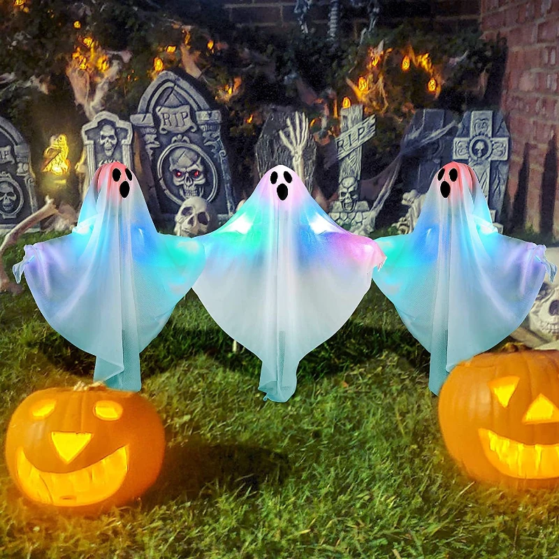 

Halloween Ghost Hanging Decorations Halloween Hanging Light Up White Flying Ghosts Party Favors Tree Window Wall Ornament Scary