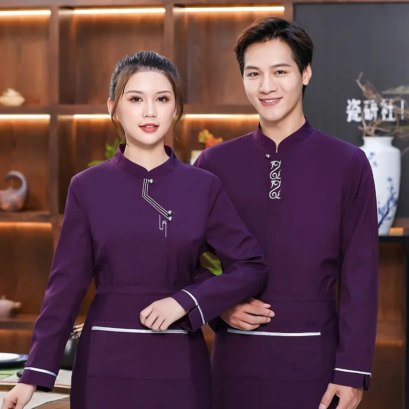 Рабочая одежда для отеля Женская рабочая с длинным рукавом китайского ресторана