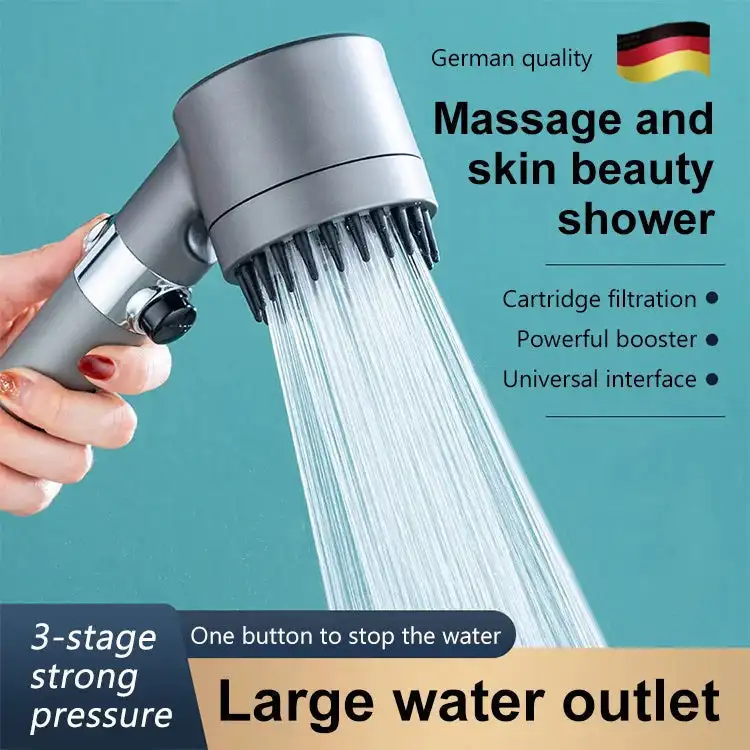 

Massage&Skin Beauty SPA Shower Head Water Saving 3 Mode Adjustable High Pressure Filter Bath Shower Head Bathroom Accessories
